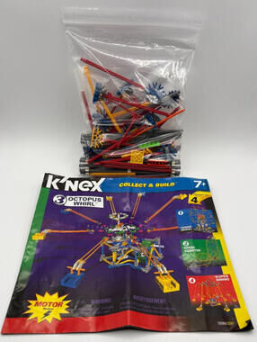 Assorted K'nex Buliding Parts (14 oz) & Octopus Whirl Direction Booklet